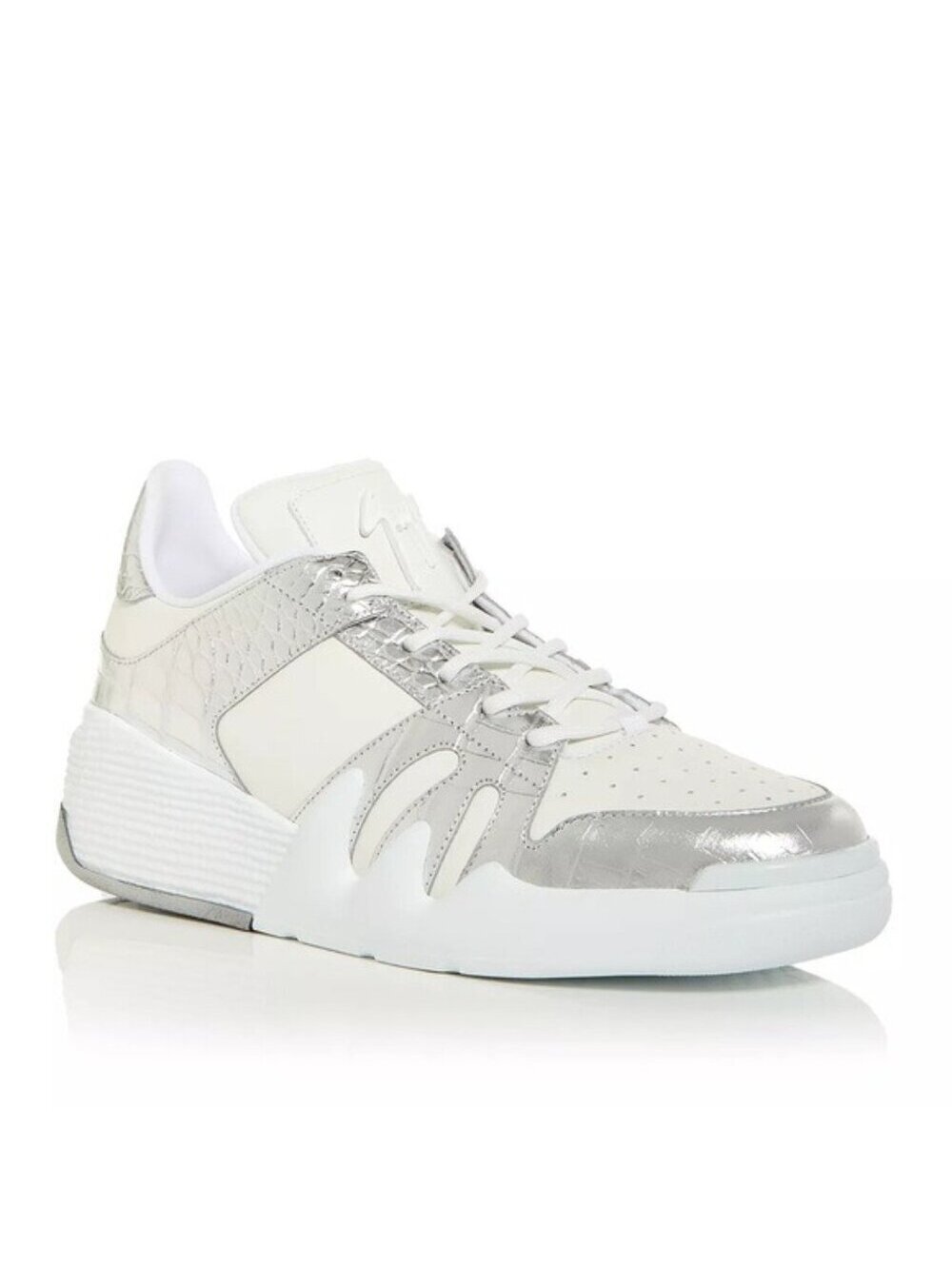 Giuseppe Zanotti Talon Metallic Trim Low Top Sneakers Size 42.5 NEW +Dust Bag